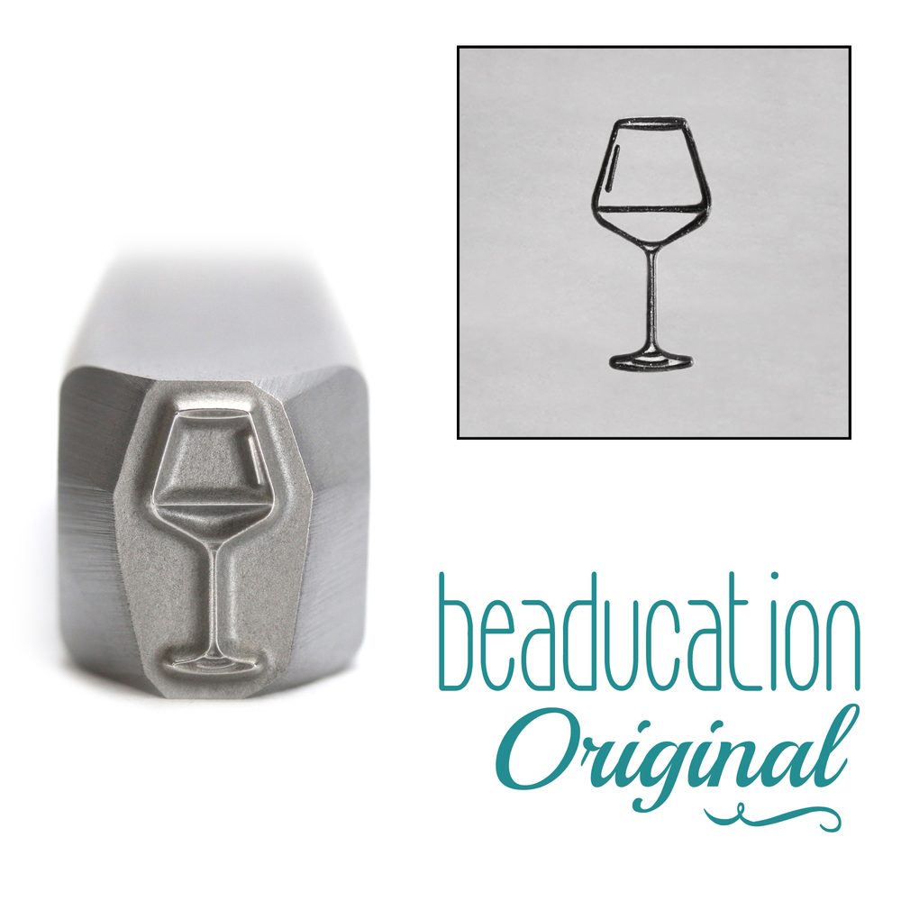 Metal Stamping Tools Red Wine Glass Metal Design Stamp, 10.5mm - Beaducation Original